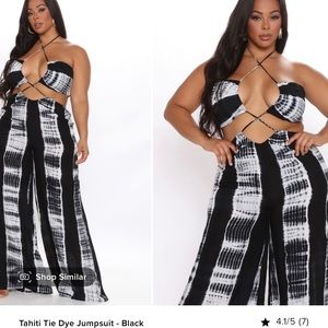 Fashion Nova - Tahiti Tie Dye Jumpsuit: Black
